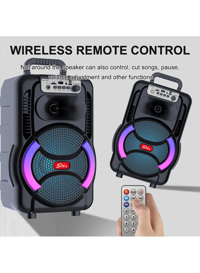 8" Portable Outdoor Wireless Stereo Speakers Battery Powered Subwoofer Karaoke Square Dance Rad — photo 4