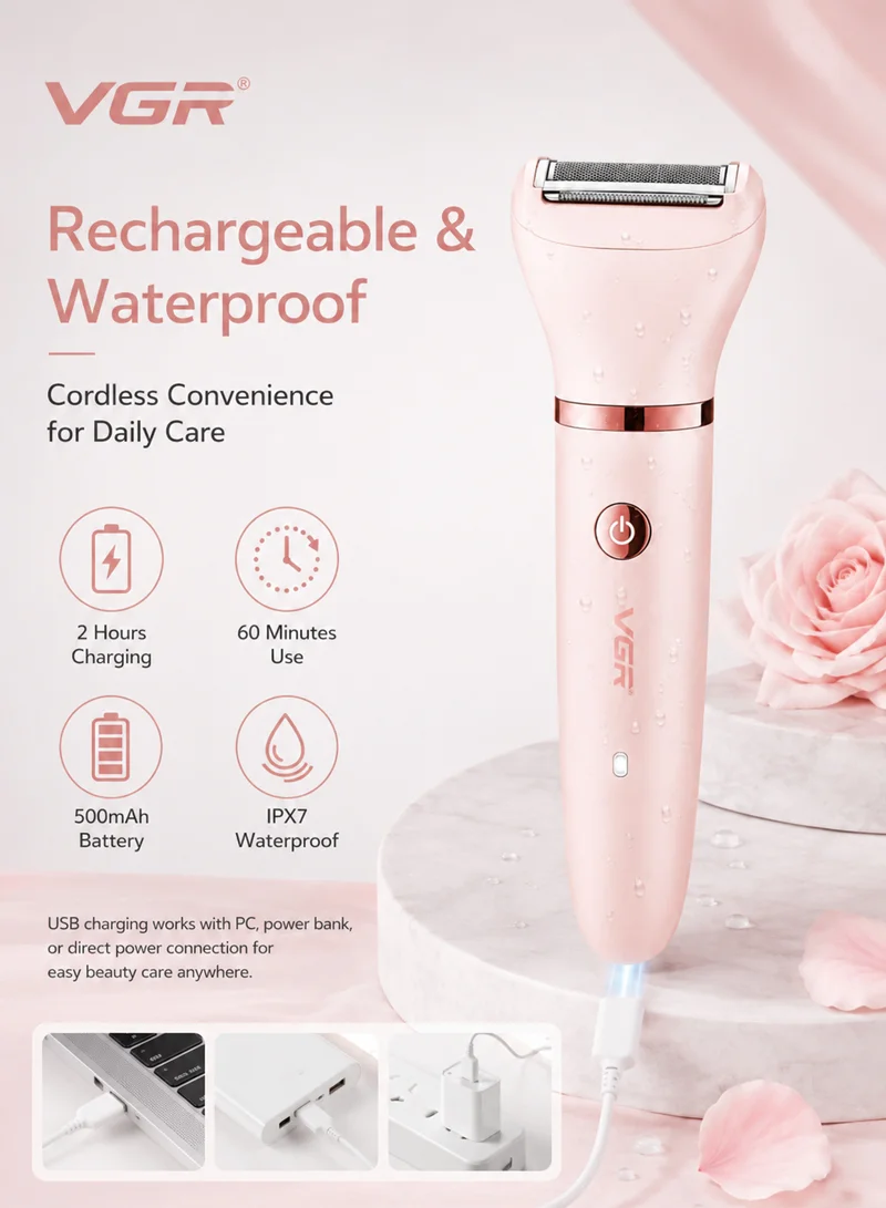 3-in-1 Rechargeable Waterproof Women's Shaver With Facial Hair Removal — photo 3