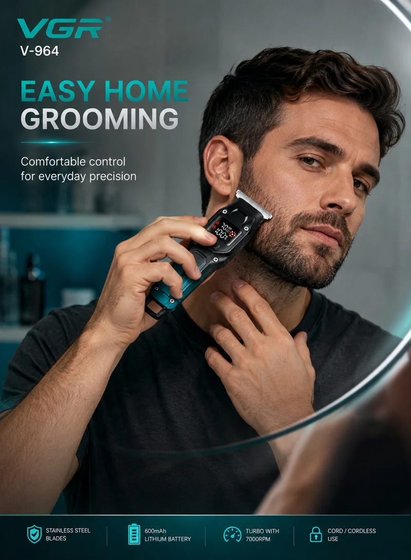 Professional Rechargeable Cord/Cordless Hair Clipper With LED Display & Hanging Loop β photo 6