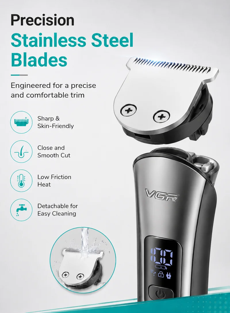 Professional Rechargeable Cordless Hair Clipper With Stainless Steel Blades & LED Display β Dar β photo 3