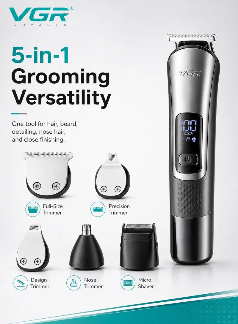 Professional Rechargeable Cordless Hair Clipper With Stainless Steel Blades & LED Display – Dar — photo 4