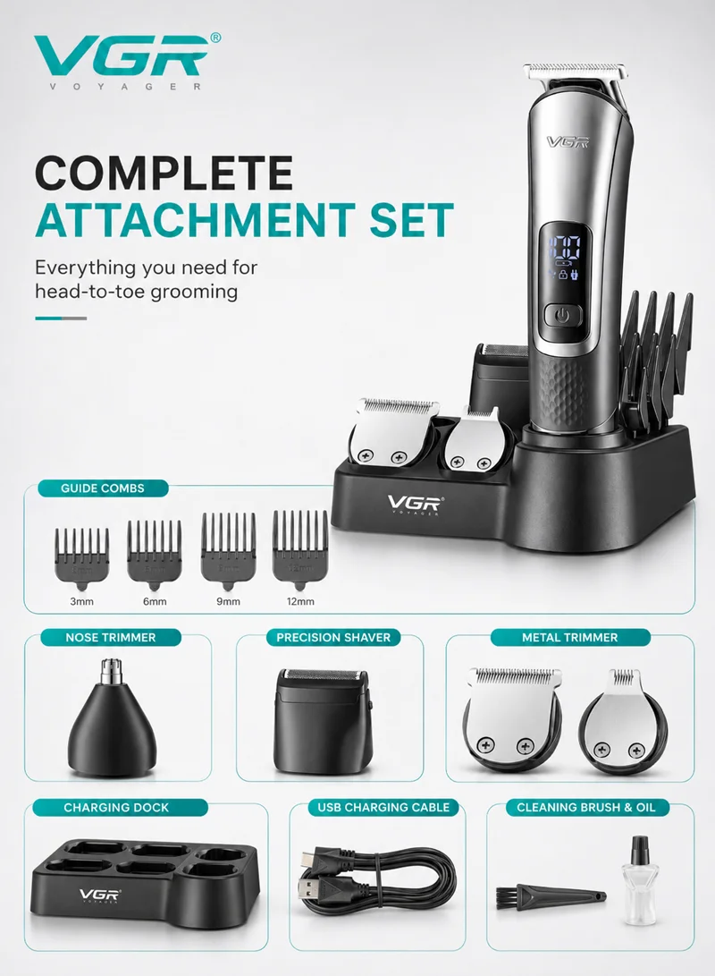Professional Rechargeable Cordless Hair Clipper With Stainless Steel Blades & LED Display β Dar β photo 5