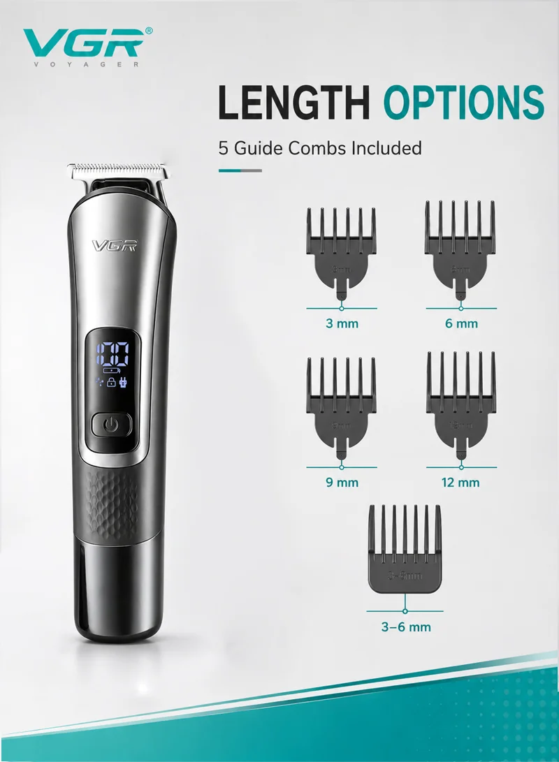 Professional Rechargeable Cordless Hair Clipper With Stainless Steel Blades & LED Display β Dar β photo 7