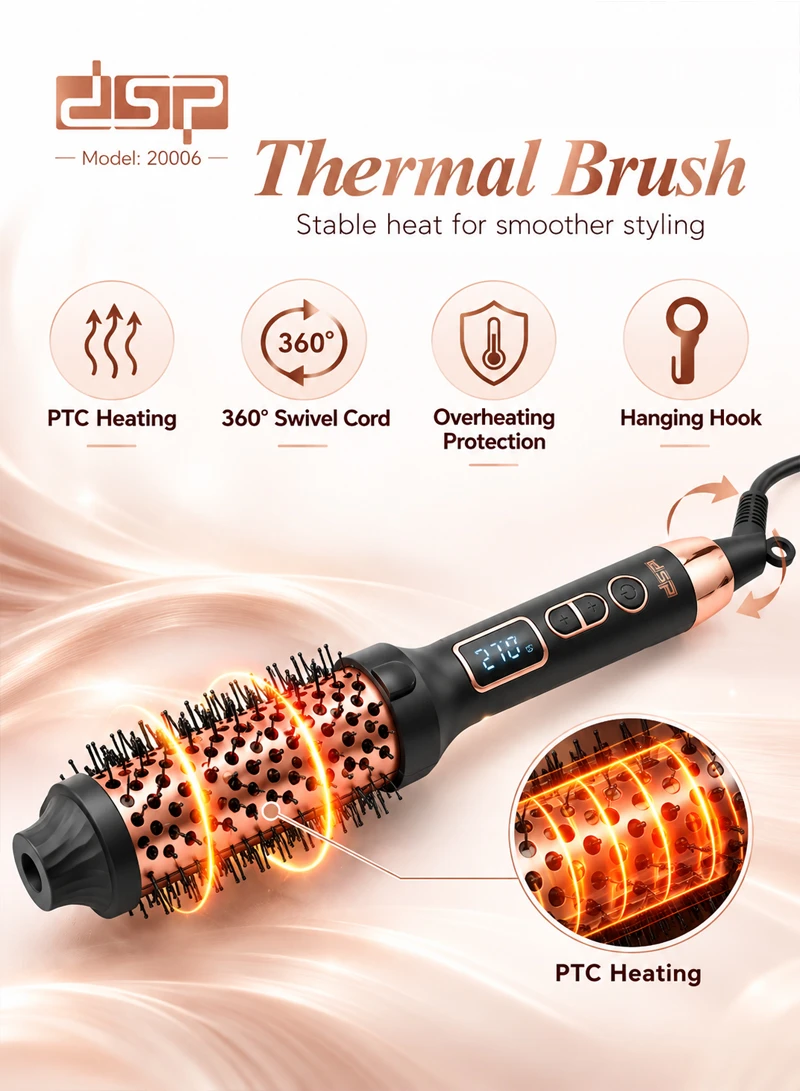 60W 2 in 1 Curler & Straightener Thermal Brush With 5 Temperature Settings & LED Display 20006 β photo 5