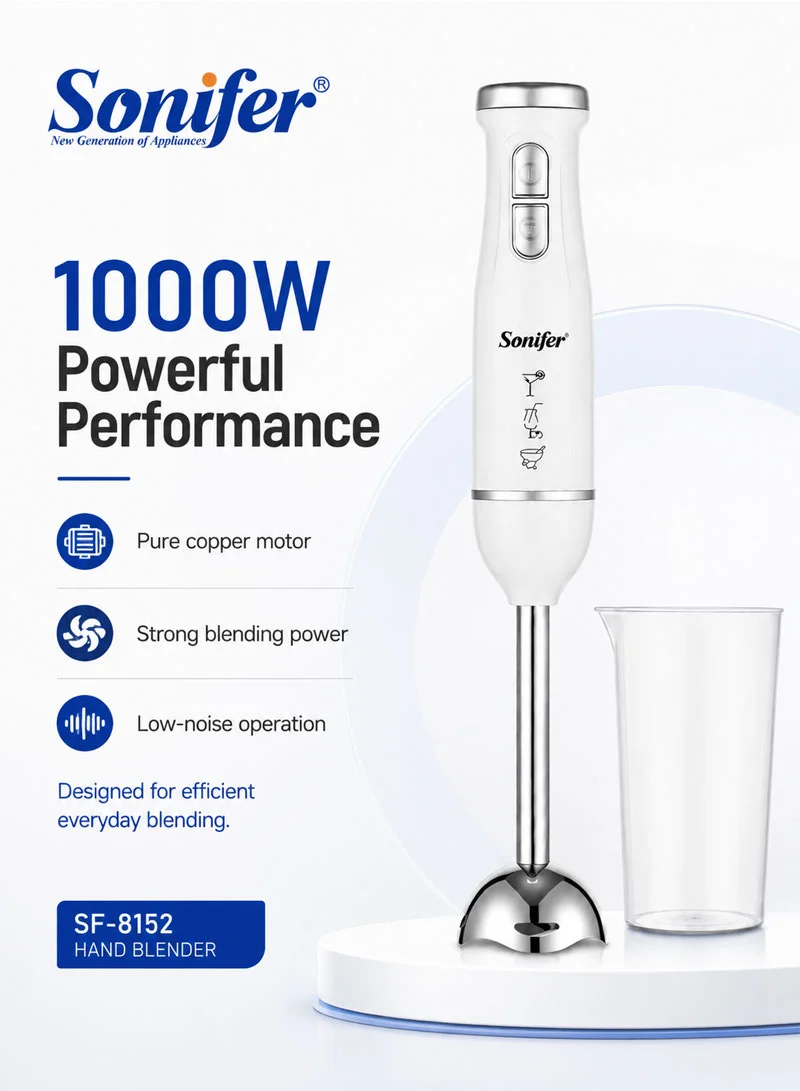 2-Speed Stainless Steel Hand Blender Set with Measuring Cup - White — photo 2
