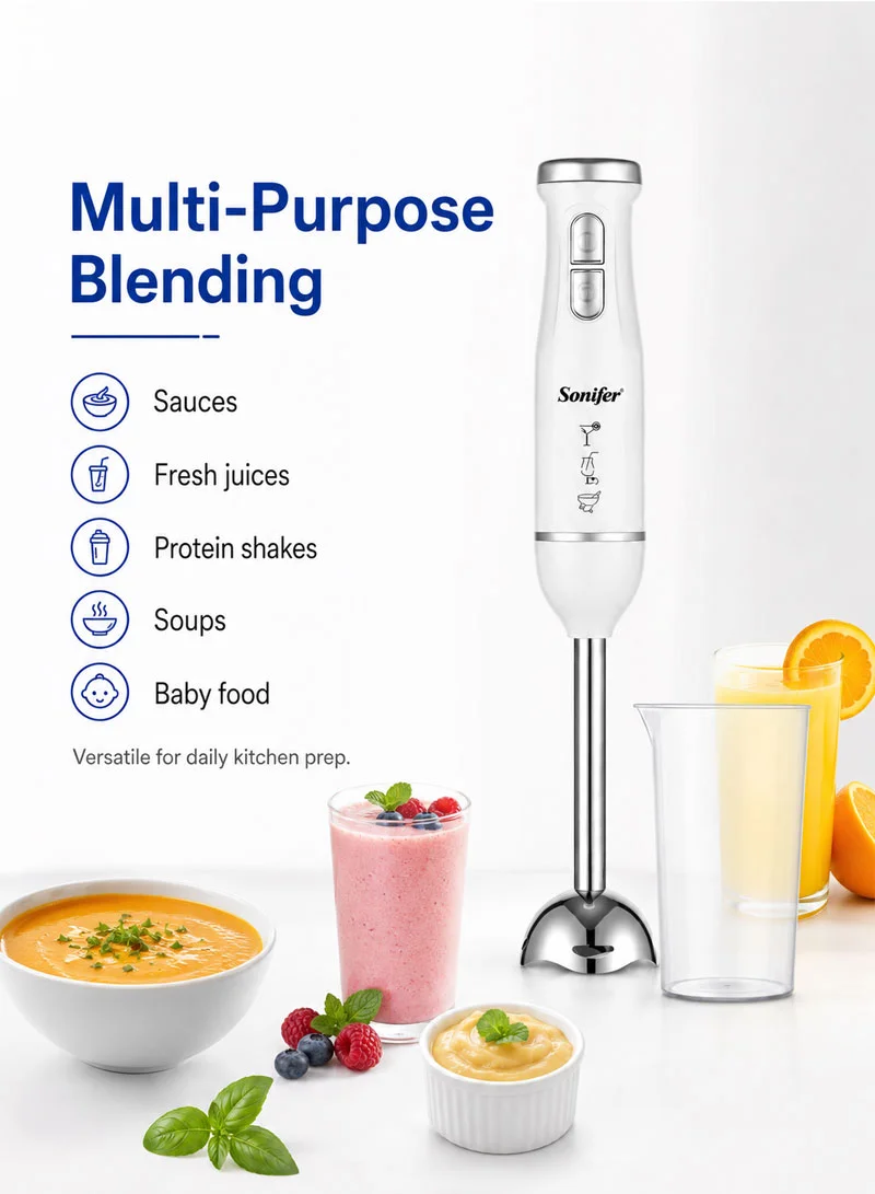 2-Speed Stainless Steel Hand Blender Set with Measuring Cup - White β photo 4