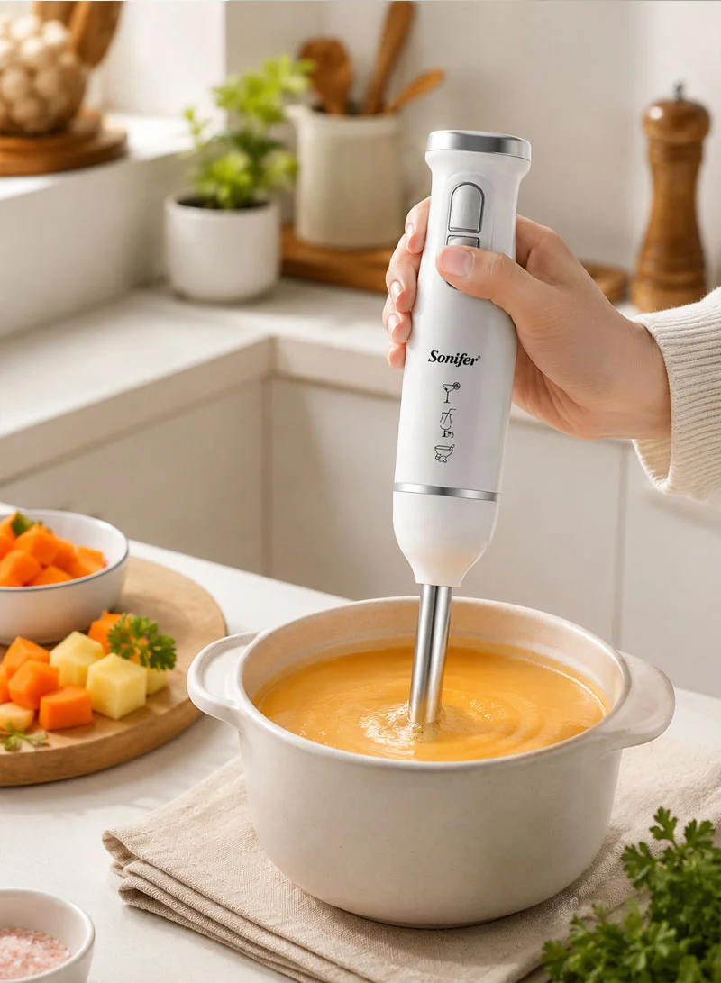 2-Speed Stainless Steel Hand Blender Set with Measuring Cup - White β photo 7