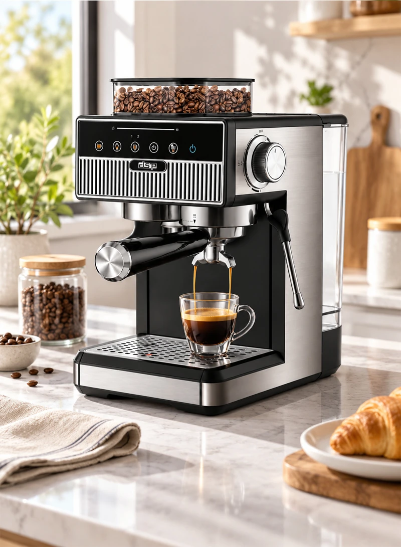 20-Bar Pump Espresso Coffee Maker, Coffee Machine with Grinde, Tank, & 20 Grind Settings — photo 3