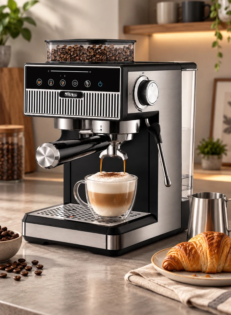 20-Bar Pump Espresso Coffee Maker, Coffee Machine with Grinde, Tank, & 20 Grind Settings — photo 7
