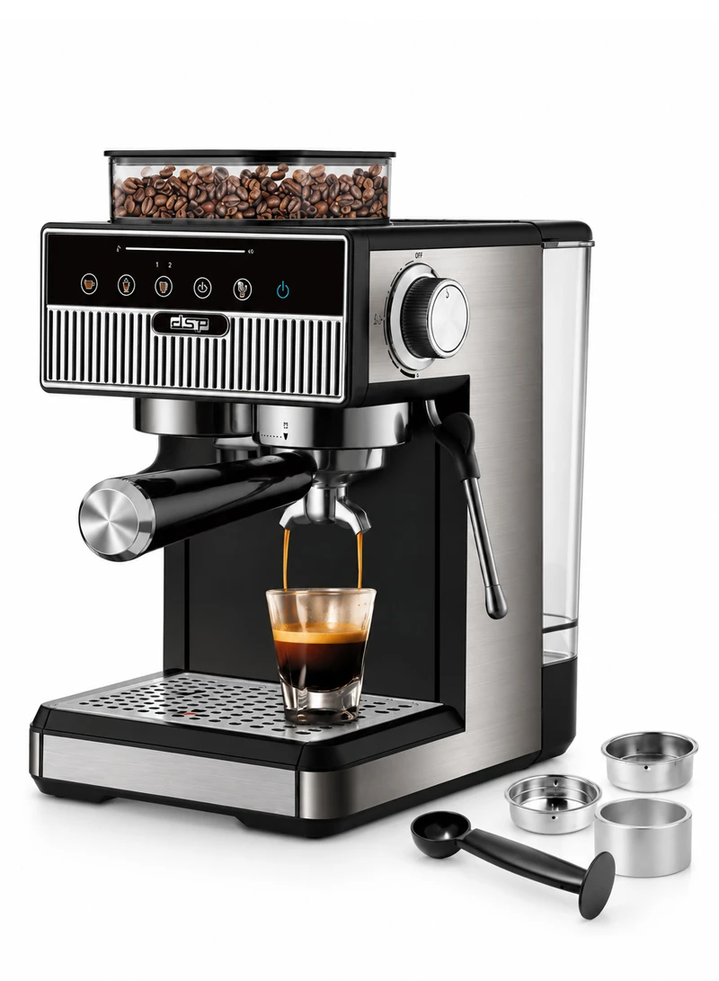 20-Bar Pump Espresso Coffee Maker, Coffee Machine with Grinde, Tank, & 20 Grind Settings