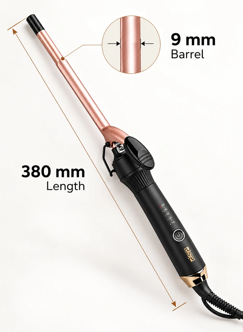 9MM 30W Professional Ceramic Tube Hair Curler With Adjustable Temperature 20105 - Black — photo 2