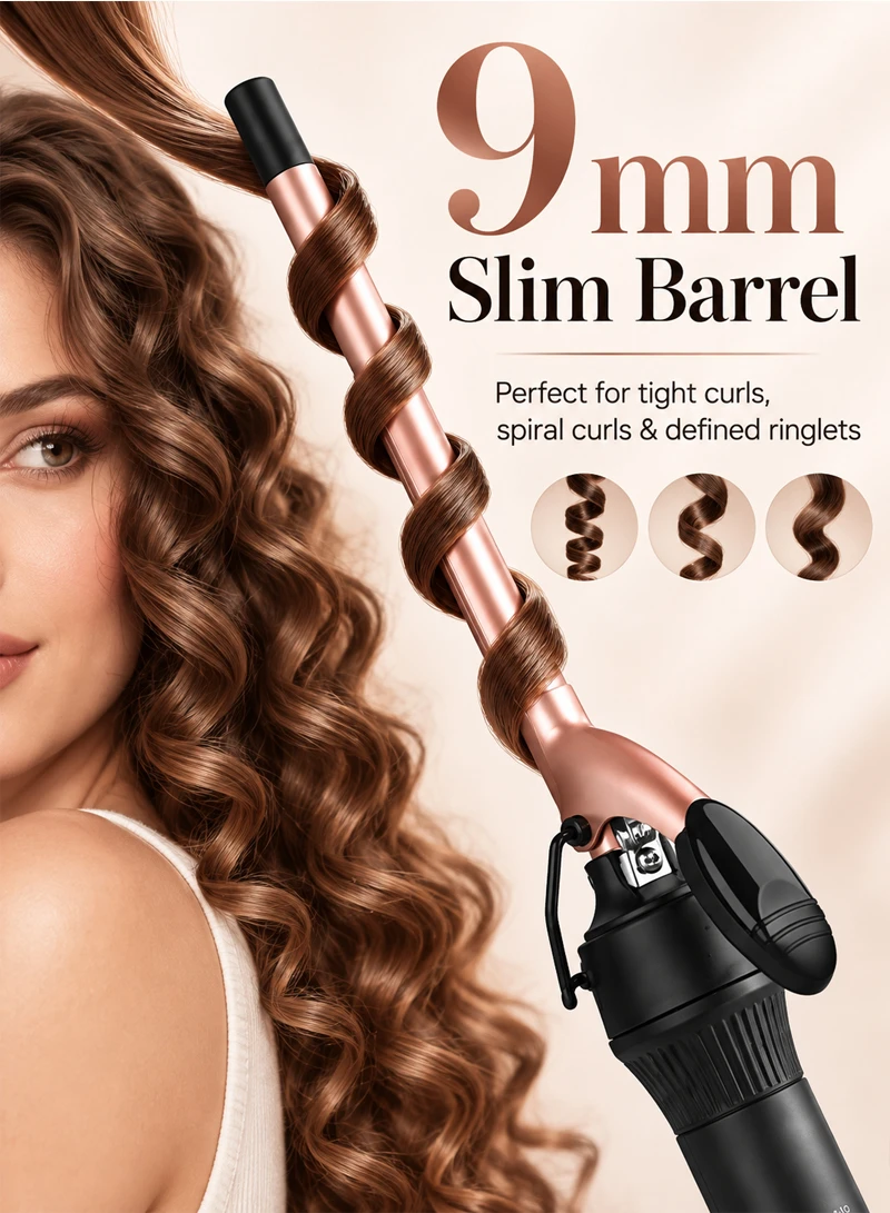 9MM 30W Professional Ceramic Tube Hair Curler With Adjustable Temperature 20105 - Black — photo 3