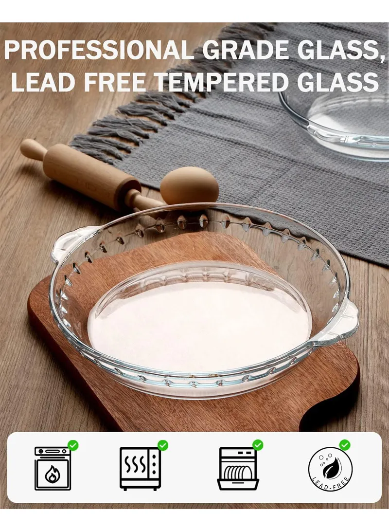 9-inch Round Borosilicate glass Baking Dish Pan, Oven-Safe Tray β photo 4