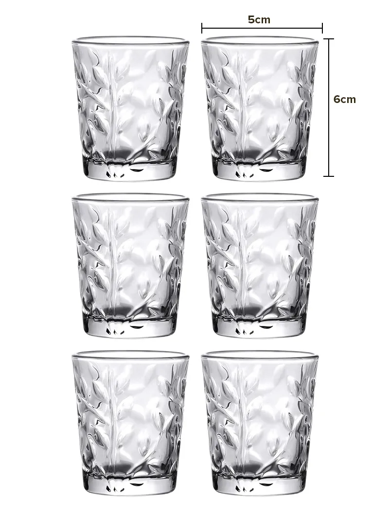 60ml 6Pcs Elegant Small Round Glass Cup with Heavy Base β photo 2