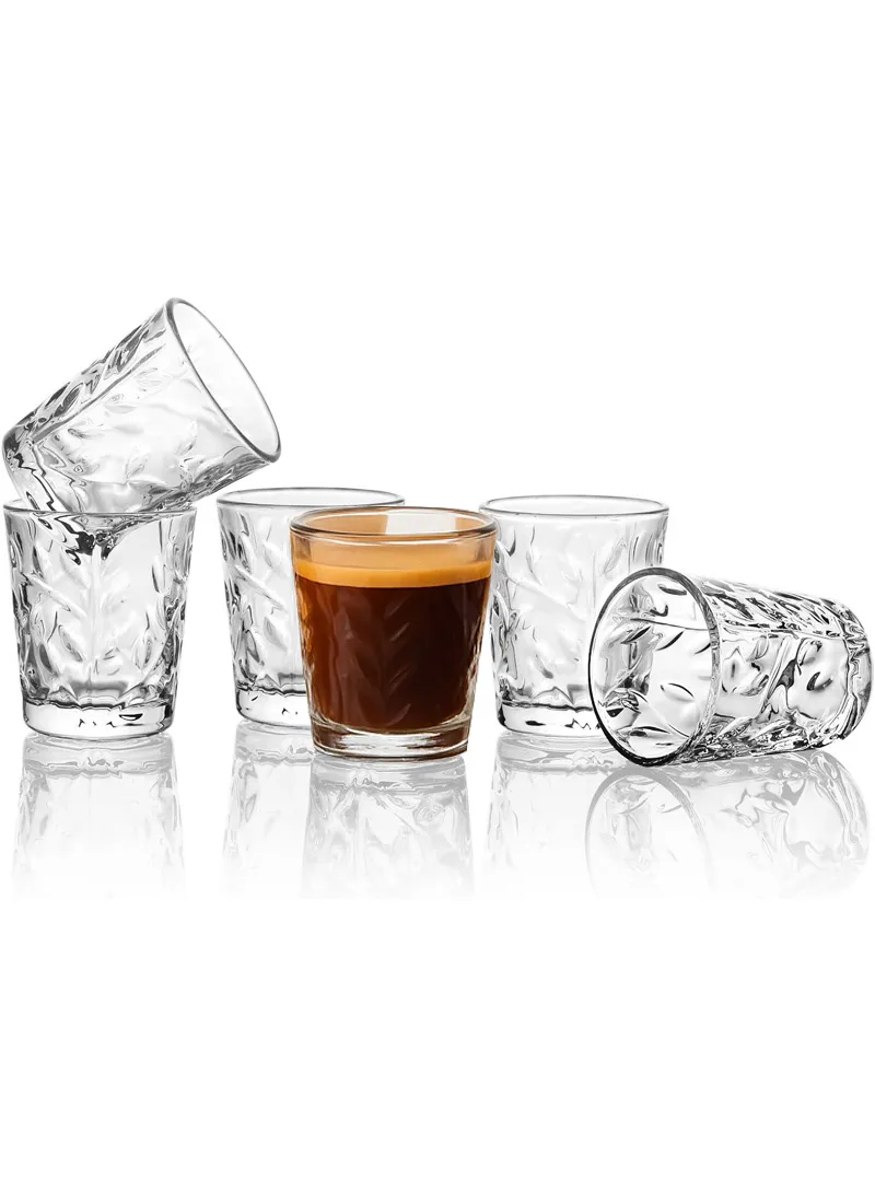 60ml 6Pcs Elegant Small Round Glass Cup with Heavy Base