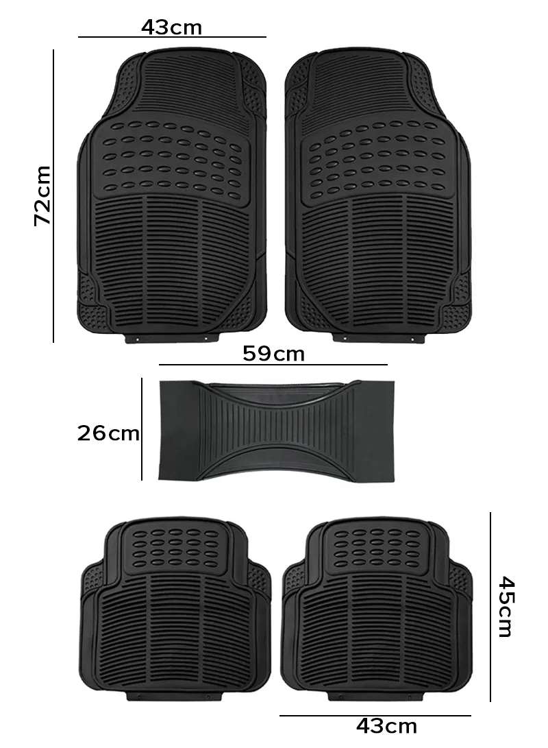 5-Pcs / Set Car Front+Rear Floor Mat, Anti-Slip Vehicle Interior Floor Mat, Washable Floor Mat — photo 2