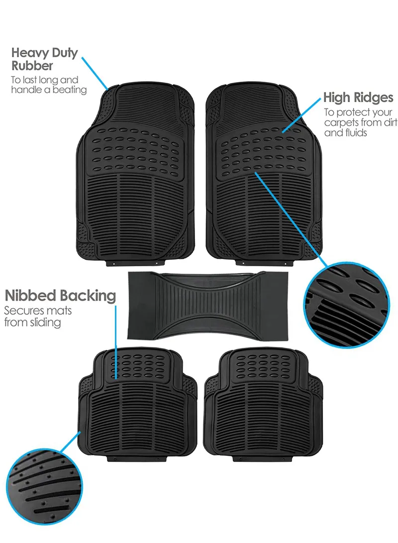 5-Pcs / Set Car Front+Rear Floor Mat, Anti-Slip Vehicle Interior Floor Mat, Washable Floor Mat β photo 4