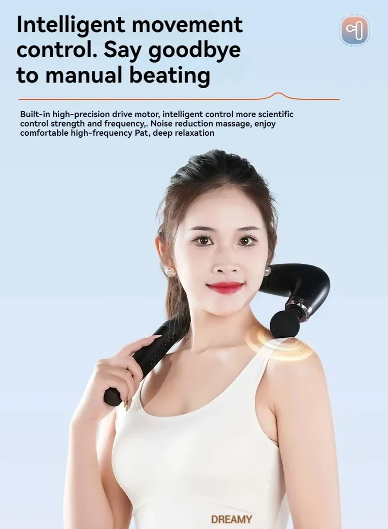 Therapist Massage Hammer Extended Fascial Gun Massager For Back & Body Deep Tissue Percussion w — photo 3
