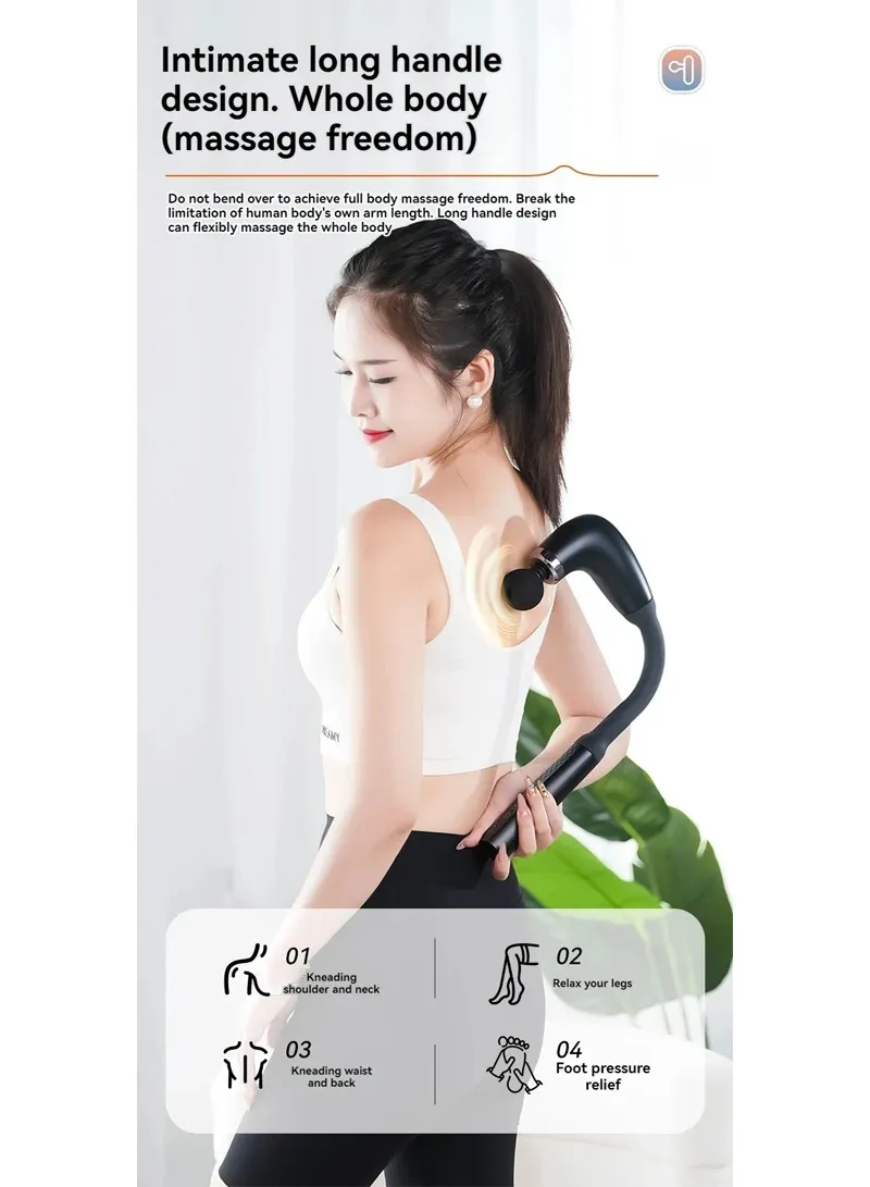Therapist Massage Hammer Extended Fascial Gun Massager For Back & Body Deep Tissue Percussion w β photo 4