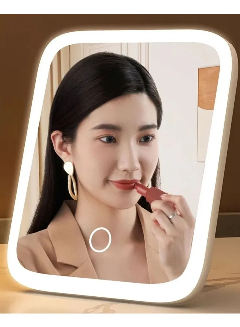 360° Rotatable Tabletop LED Makeup Mirror Natural Illumination - White — photo 3