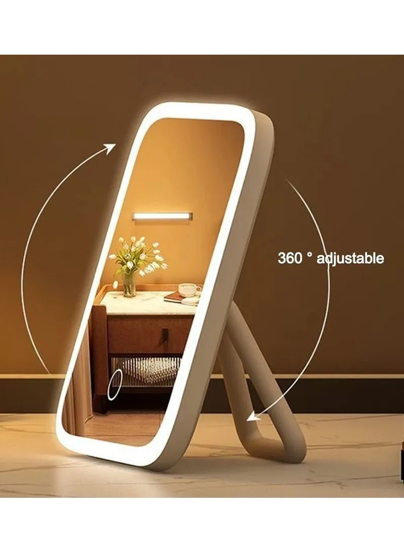 360° Rotatable Tabletop LED Makeup Mirror Natural Illumination - White — photo 4