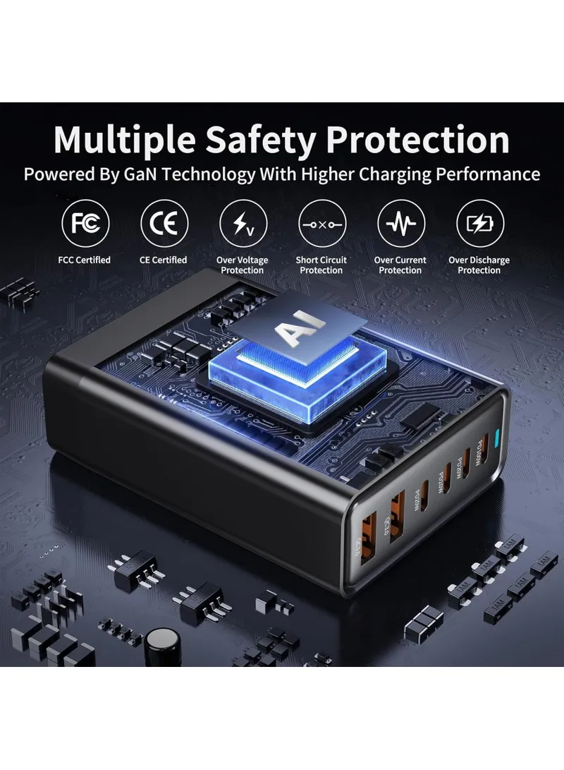 GaN Desktop Charger 3C+3A 6 Port Output Single Type-C Port Charging Station for Phones Tablets β photo 4