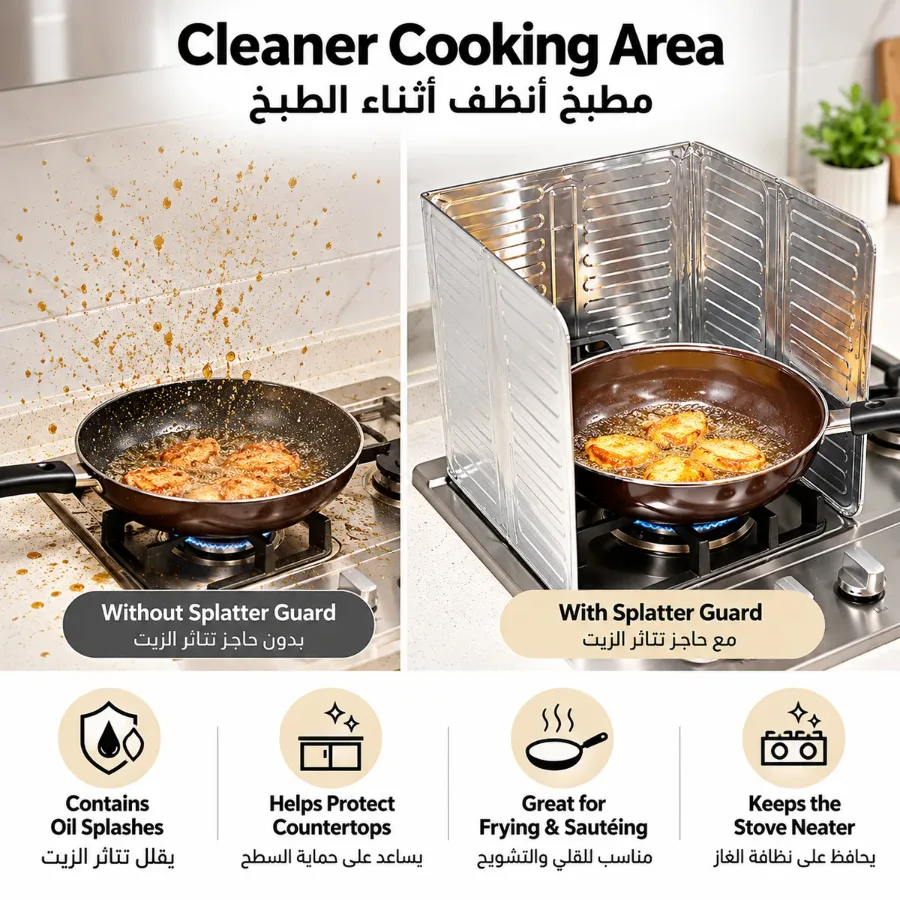 3 Sided Oil Splatter Guard |for Frying Stove Splatter Guard Anti Oil β photo 3