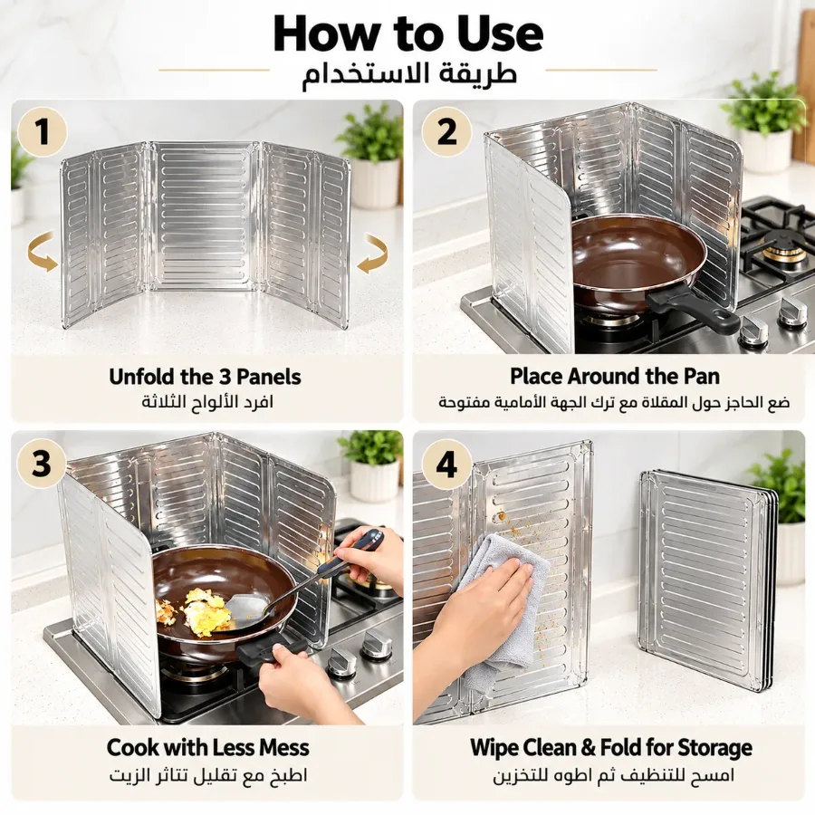 3 Sided Oil Splatter Guard |for Frying Stove Splatter Guard Anti Oil β photo 4