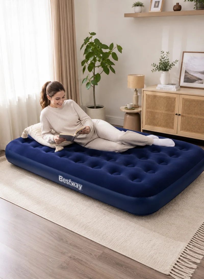 191x137x22cm Inflatable Flocked Double Air Mattress, Portable Sleeping Bed 67002 — photo 4