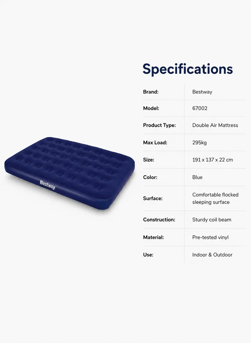 191x137x22cm Inflatable Flocked Double Air Mattress, Portable Sleeping Bed 67002 — photo 7