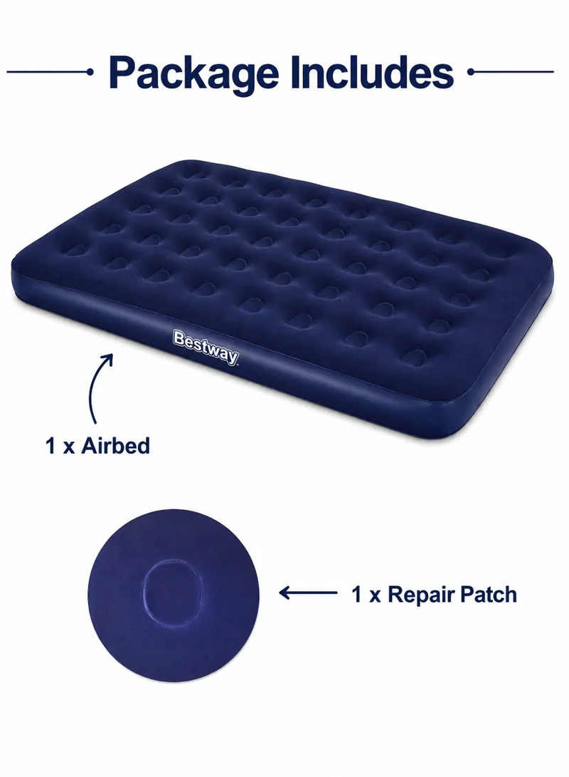 191x137x22cm Inflatable Flocked Double Air Mattress, Portable Sleeping Bed 67002 β photo 8