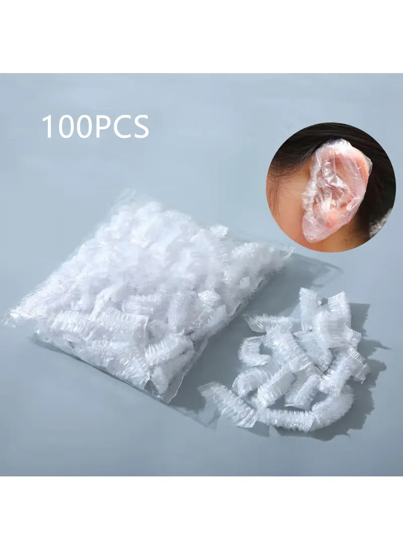 HDPE Waterproof Disposable Ear Covers Salon Hair Dye, Baby Shower Ear Caps Earmuffs Earflaps