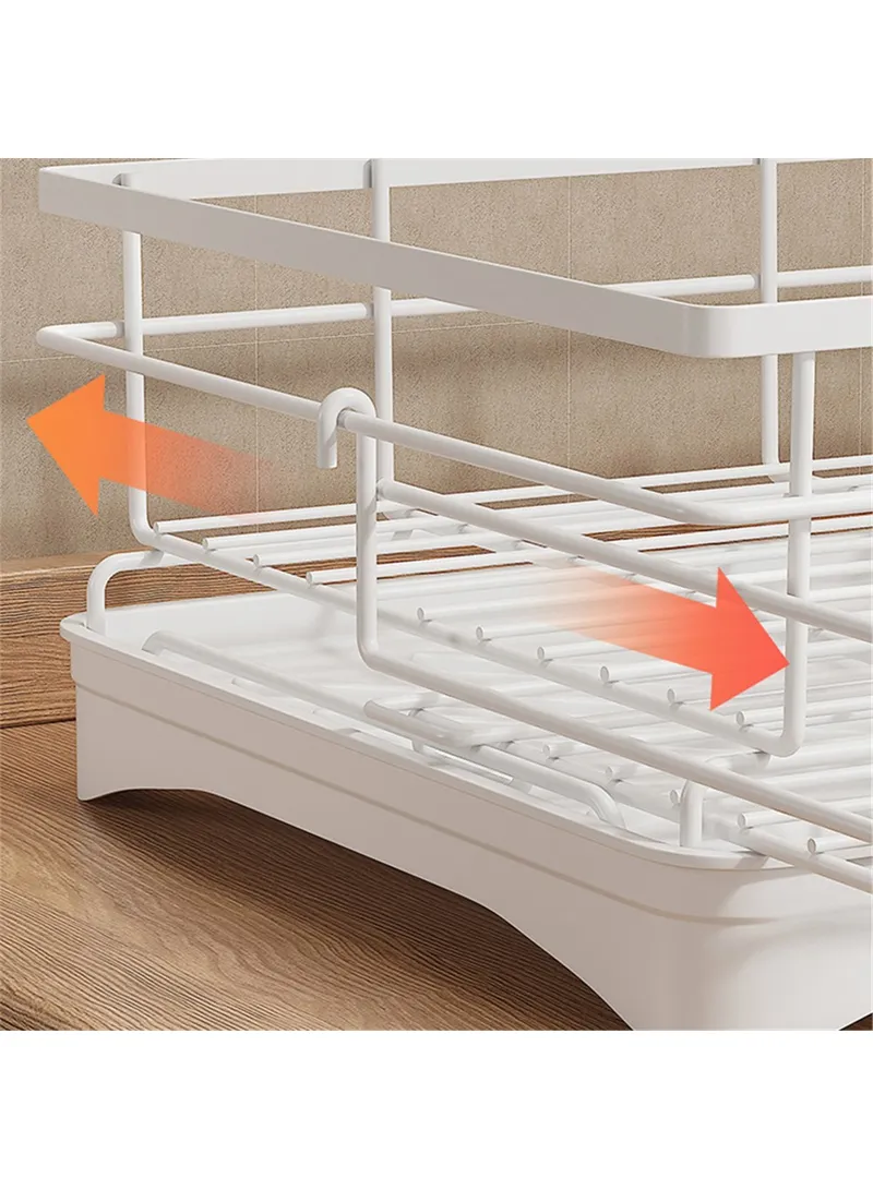 Retractable Kitchen Dish Bowl Drain Rack Carbon Steel Countertop Sink Storage Rack - Black — photo 2