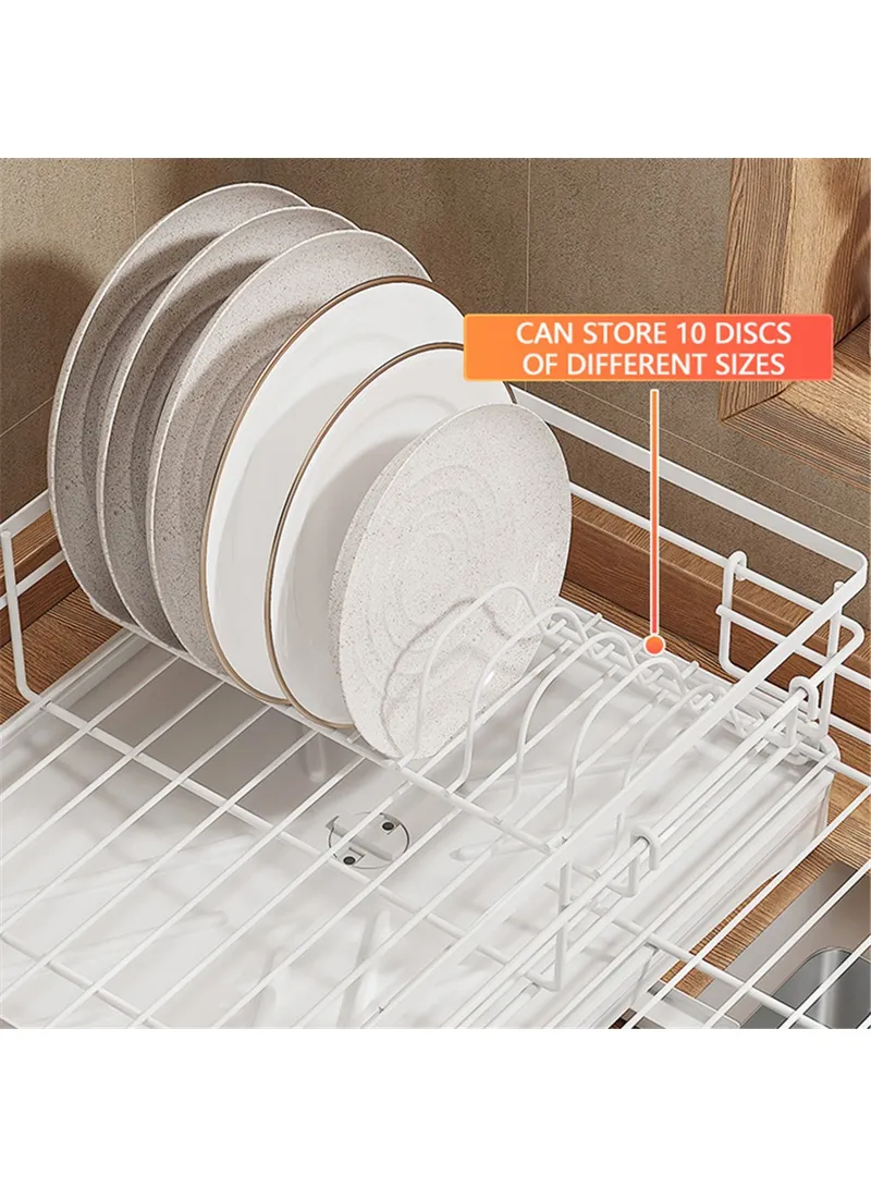 Retractable Kitchen Dish Bowl Drain Rack Carbon Steel Countertop Sink Storage Rack - Black β photo 4