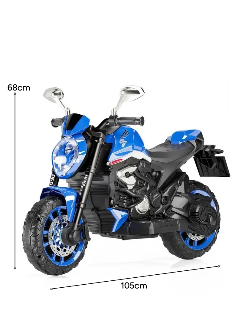3 Years+ Rechargeable Kids Ride-On Motor Bike with Handle Accelerator & Brake Pedal, LED Lights β photo 8
