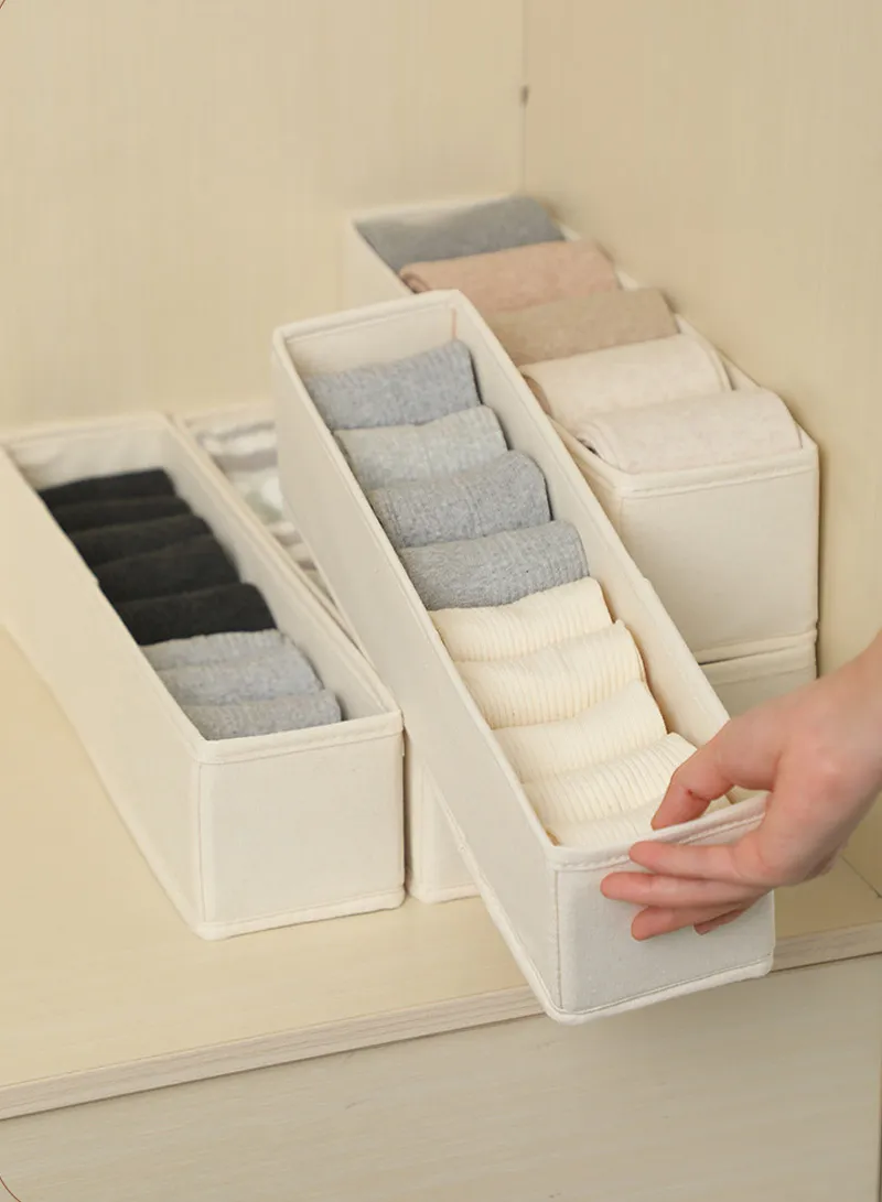Portable Durable & Sturdy Cotton Storage Box, Multi-Purpose Linen Storage Organizer Box - Beige — photo 3