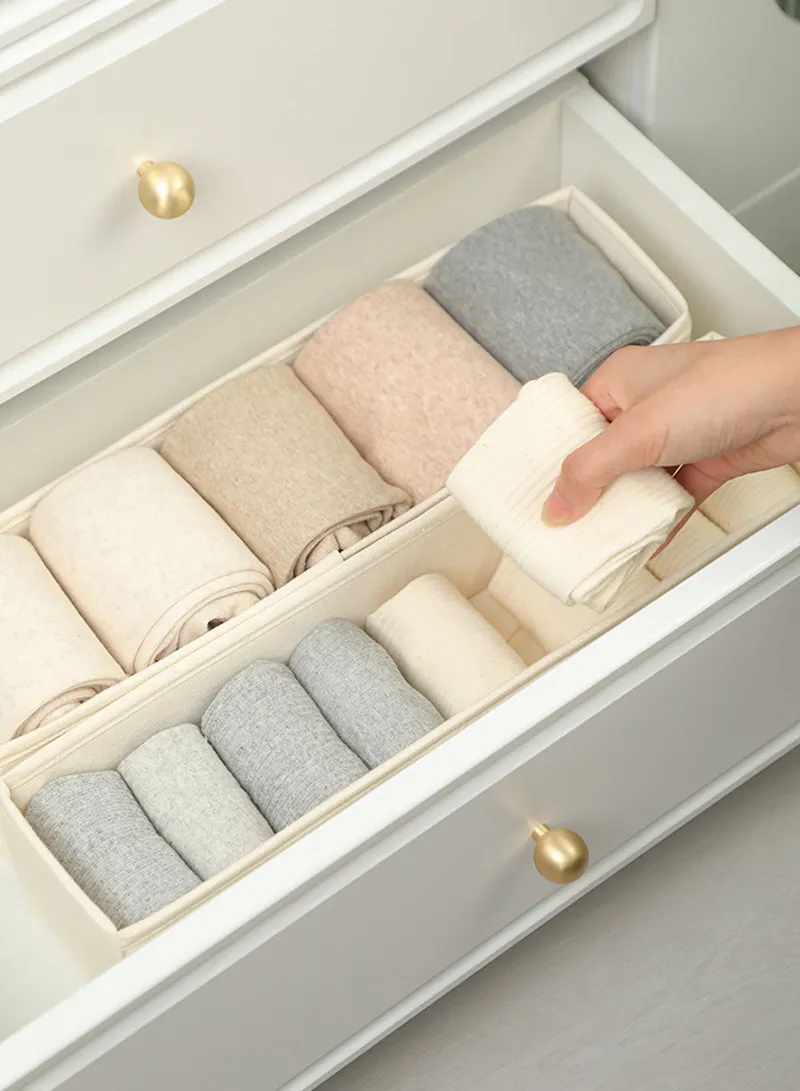 Portable Durable & Sturdy Cotton Storage Box, Multi-Purpose Linen Storage Organizer Box - Beige — photo 4