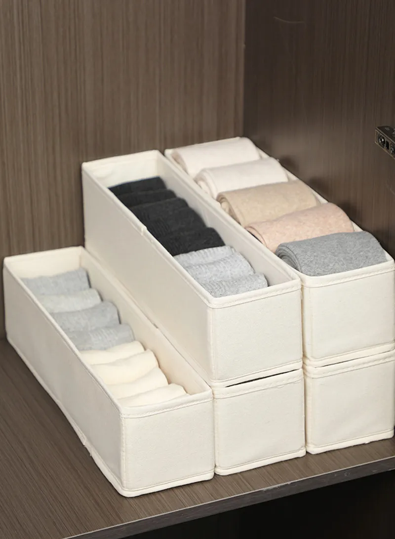 Portable Durable & Sturdy Cotton Storage Box, Multi-Purpose Linen Storage Organizer Box - Beige β photo 6