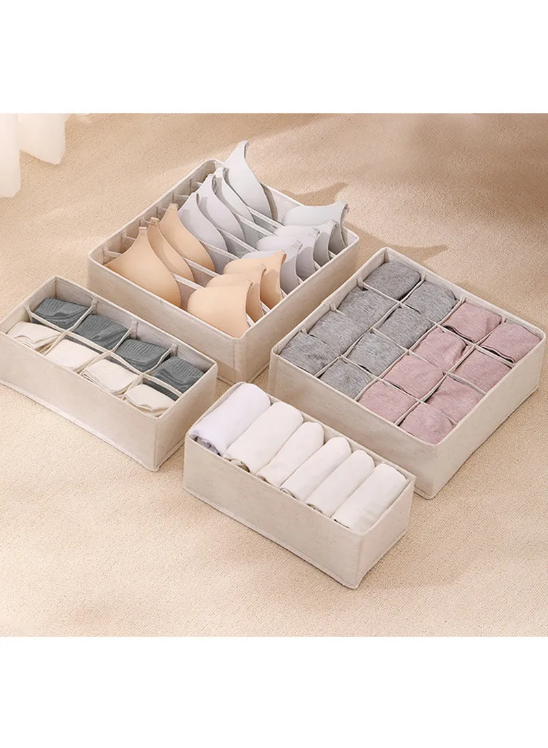 Portable Durable & Sturdy Cotton Storage Box, Multi-Purpose Linen Storage Organizer Box - Beige — photo 8
