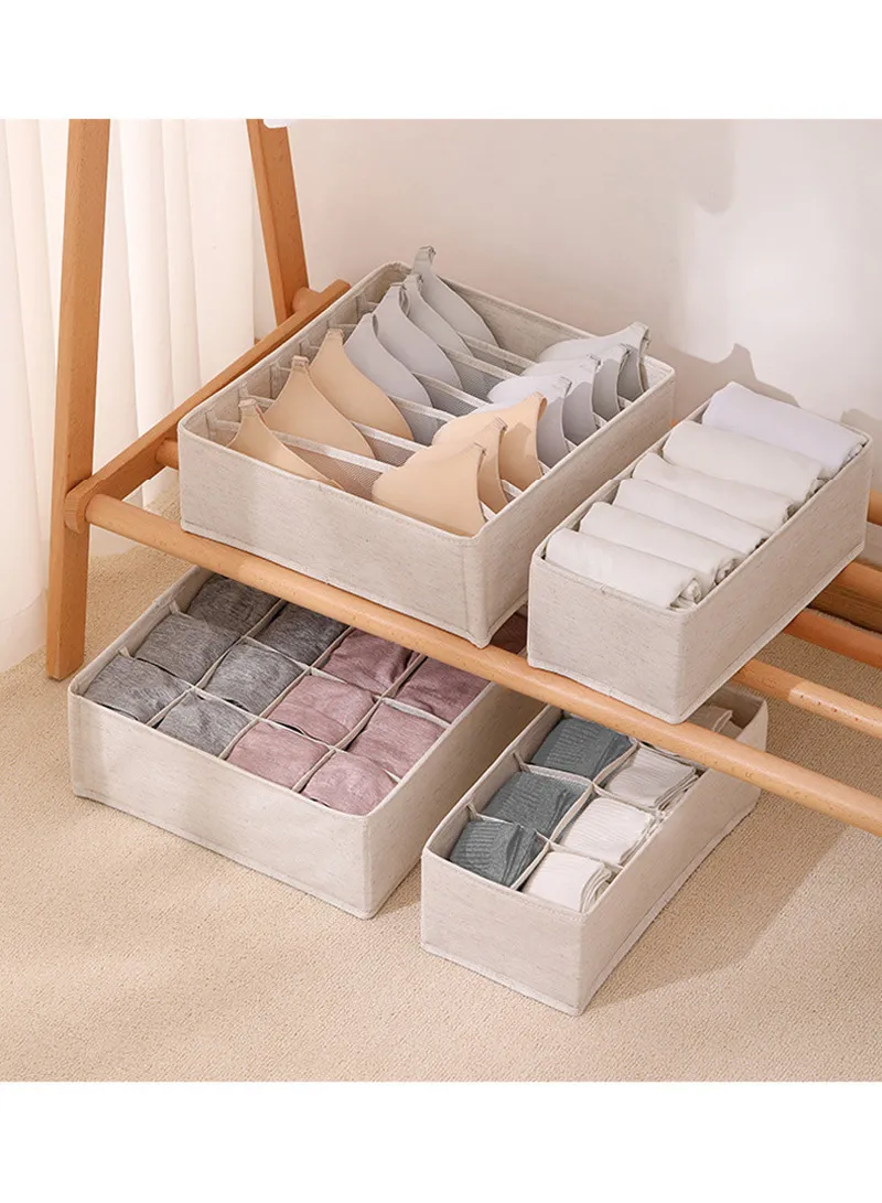 Portable Durable & Sturdy Cotton Storage Box, Multi-Purpose Linen Storage Organizer Box - Beige — photo 9