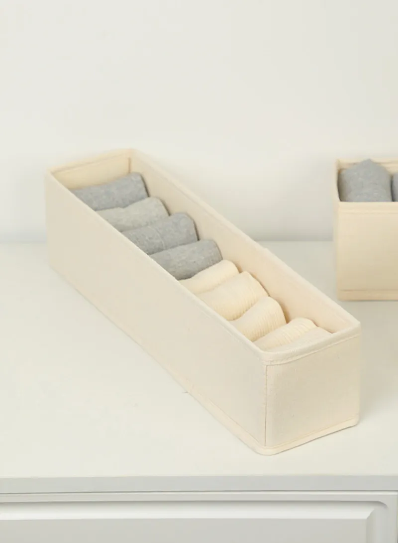 Portable Durable & Sturdy Cotton Storage Box, Multi-Purpose Linen Storage Organizer Box - Beige