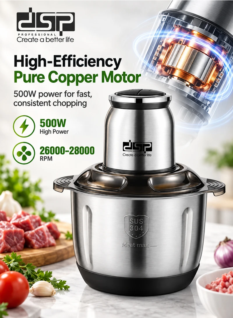 5L High Power Food Chopper, Adjustable Speed Food Processor — photo 3