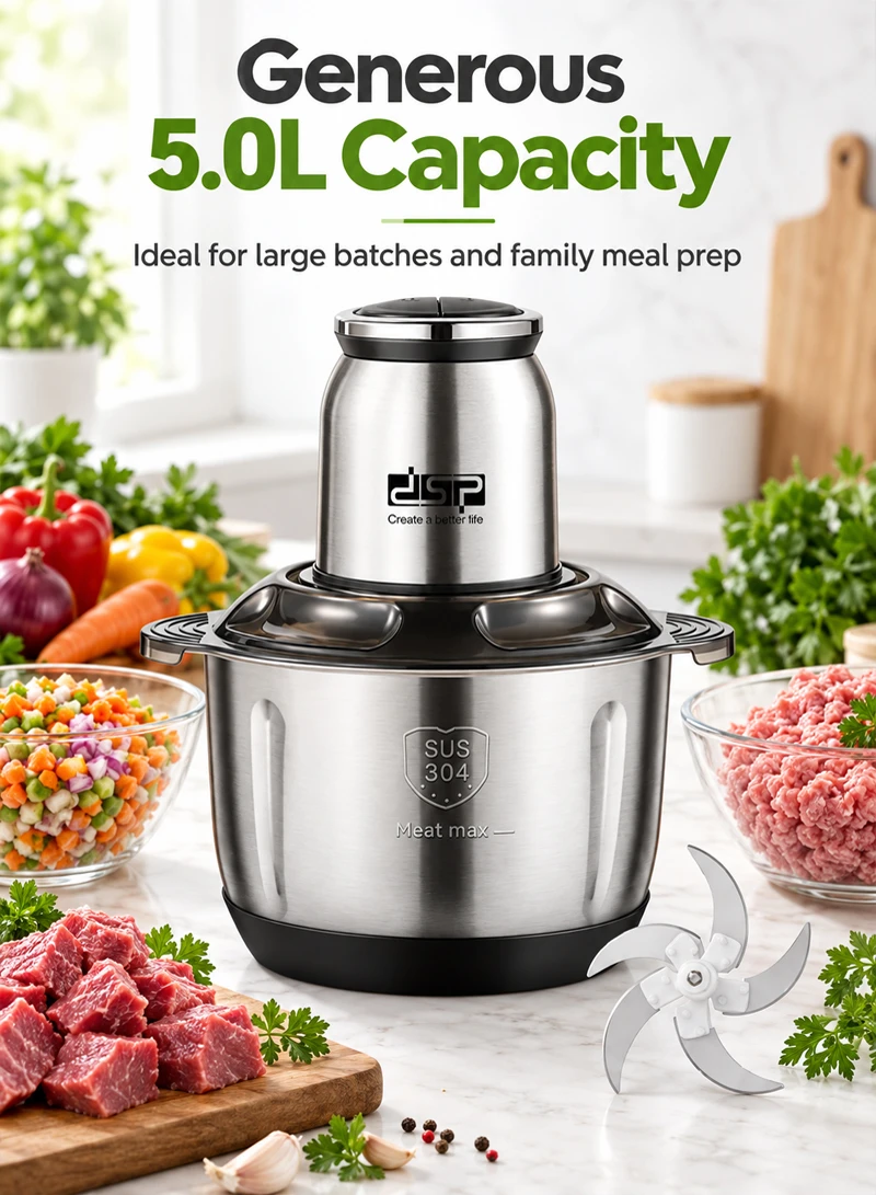 5L High Power Food Chopper, Adjustable Speed Food Processor — photo 4