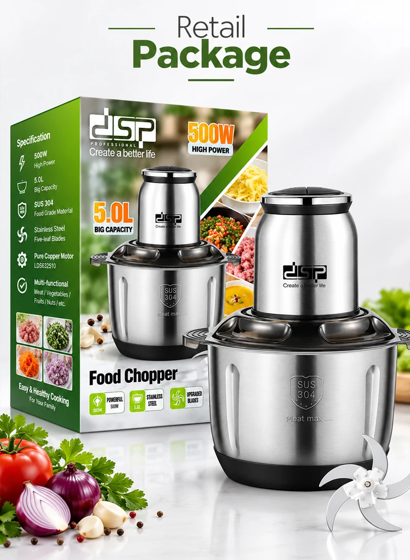 5L High Power Food Chopper, Adjustable Speed Food Processor β photo 9
