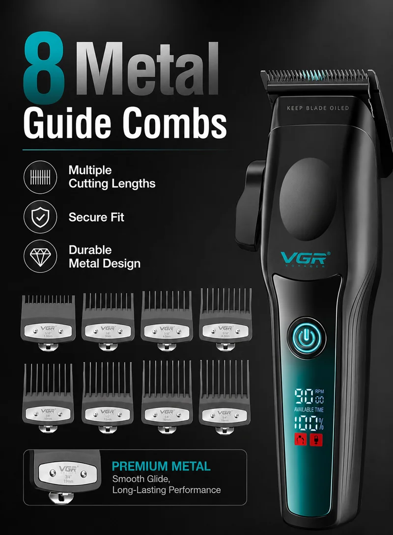 Professional Rechargeable Hair Clipper & Shaver with Adjustable Taper Lever & LED Display — photo 4