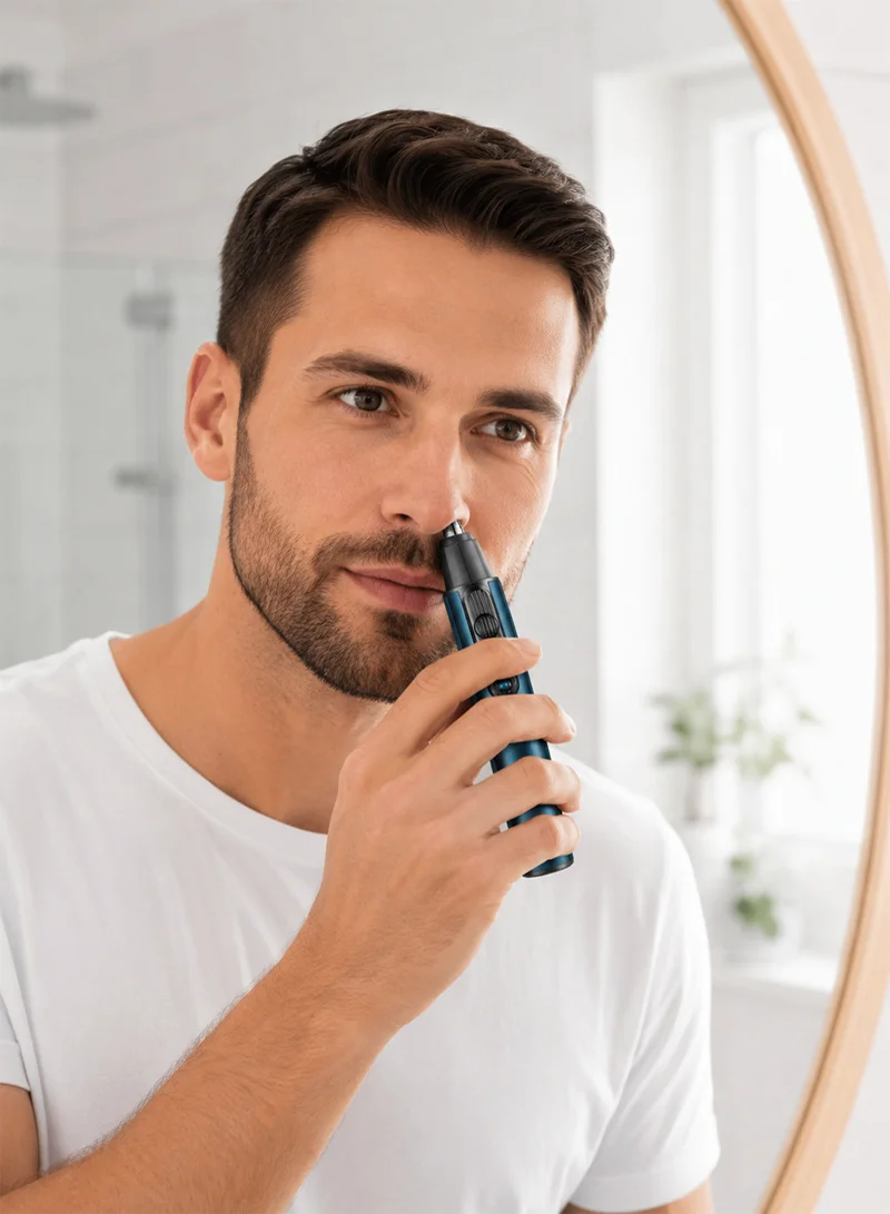 2-in-1 Professional Nose & Hair Trimmer, Rechargeable Body Trimmer Sideburn & Ear Trimmer – Blu — photo 8