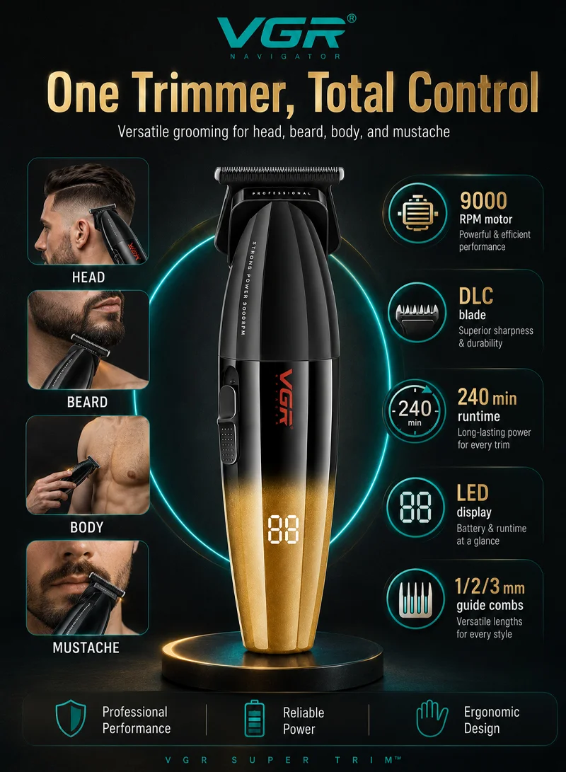 Professional Rechargeable Hair Trimmer With Grooming Accessories — photo 7