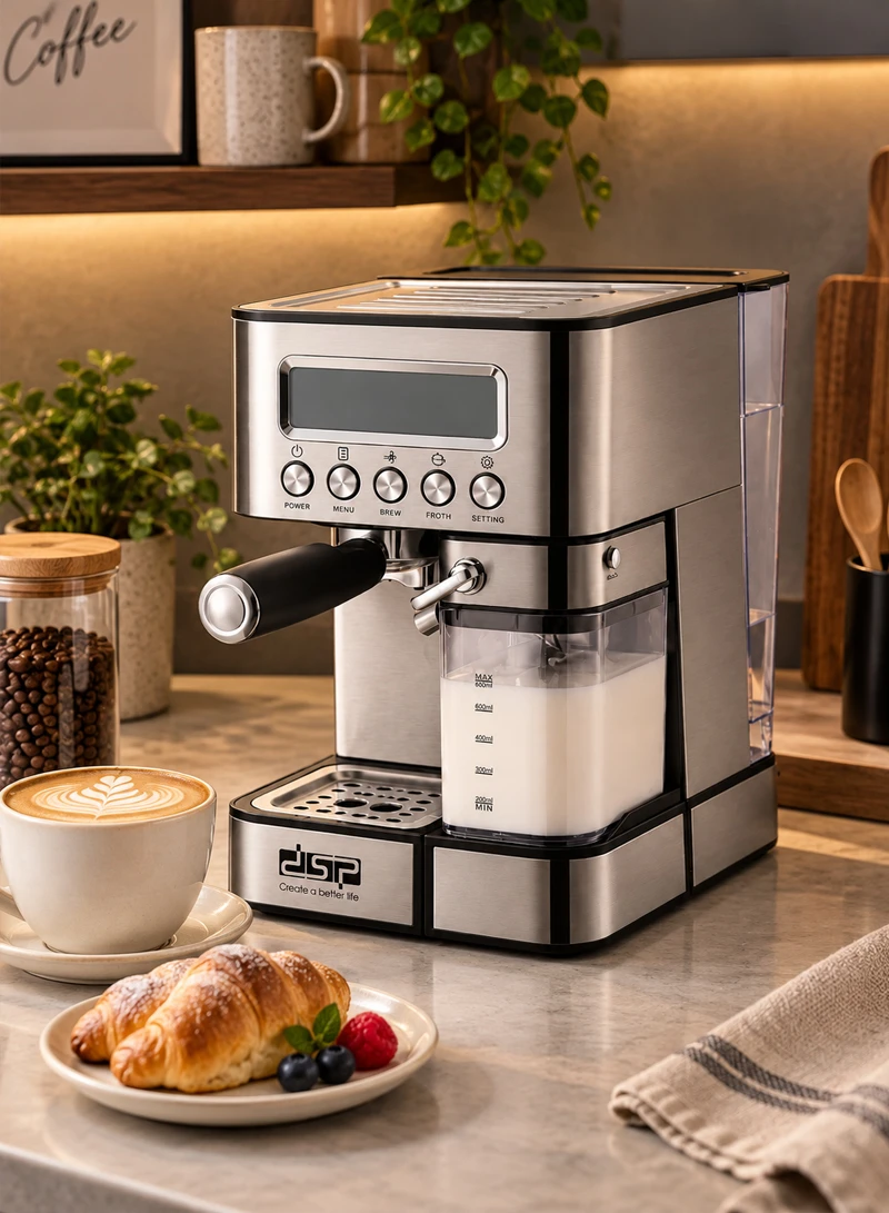Stainless Steel Electric Espresso Coffee Maker, 15-Bar High-Pressure Espresso Coffee Maker with — photo 9