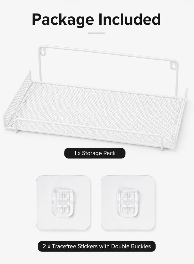 Wall Wifi Router Shelf Living Room Television Set-Top Box Holder Storage Rack - White — photo 7