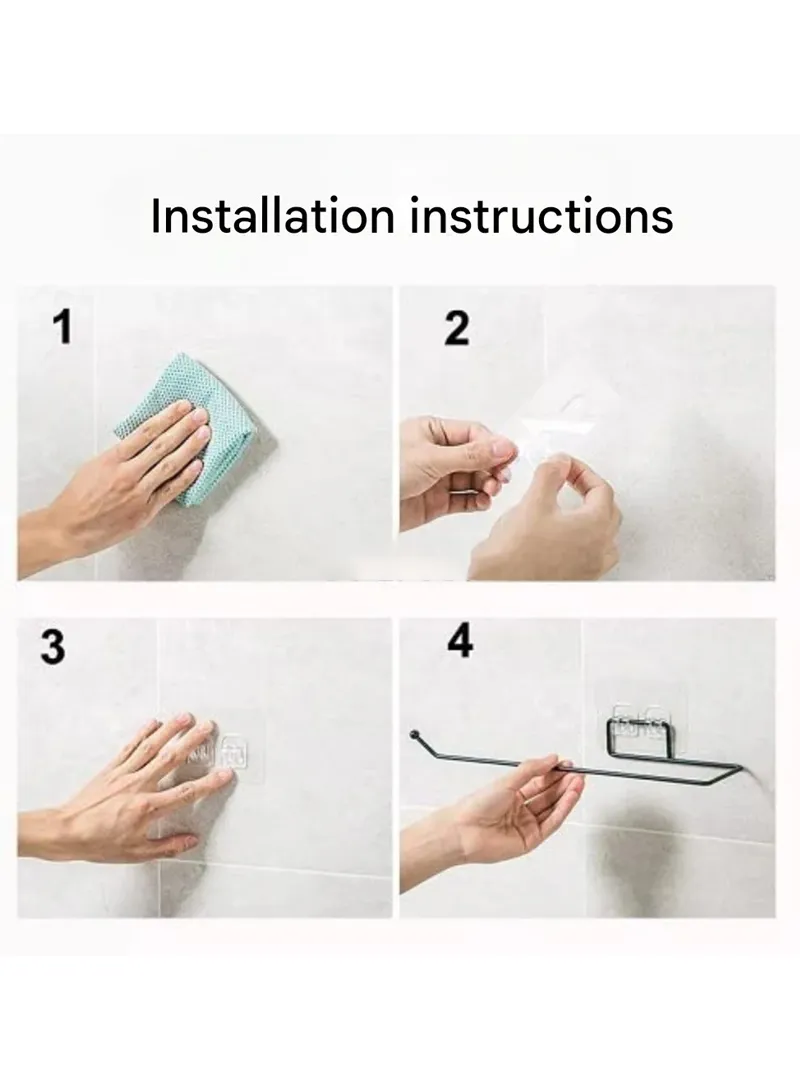 Multipurpose Self Adhesive Wall Mounted Hanger for Tissue & Towel Holder Rack for Bathroom & Ki β photo 3